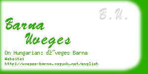 barna uveges business card